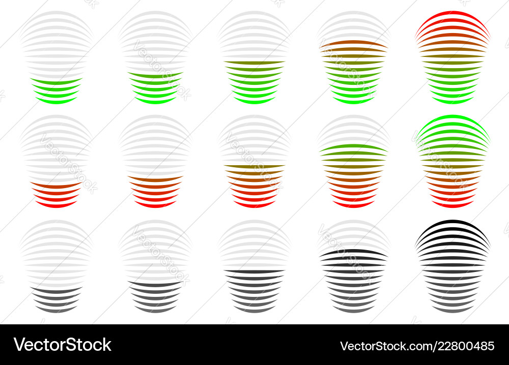 Signal strength progress level indicator Signal strength progress level indicator vector image