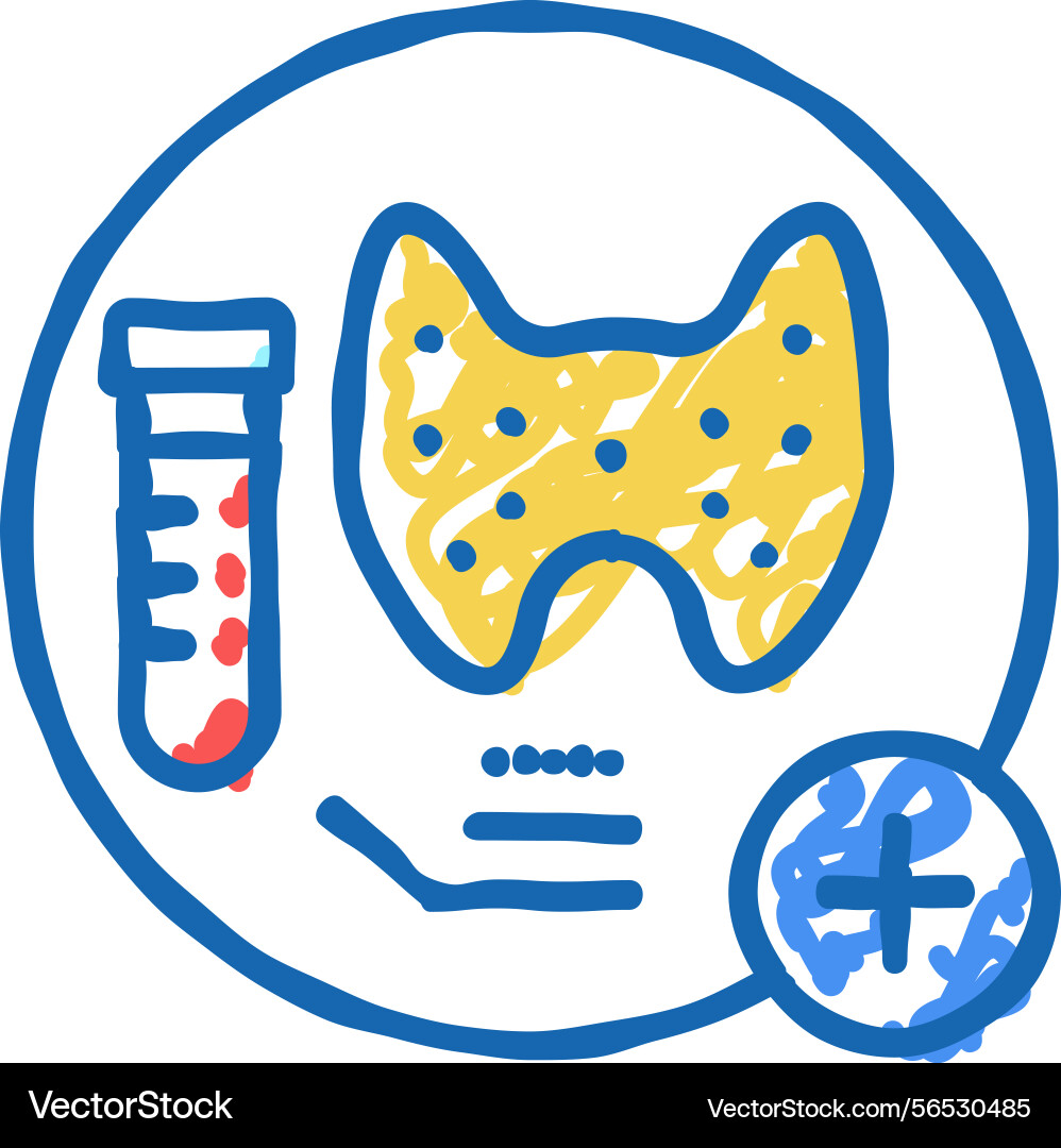 Thyroid function tests health check icon doodle Thyroid function tests health check icon doodle Vector Image