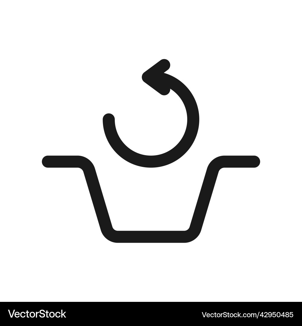 Undo or return icon trash can Vector Image