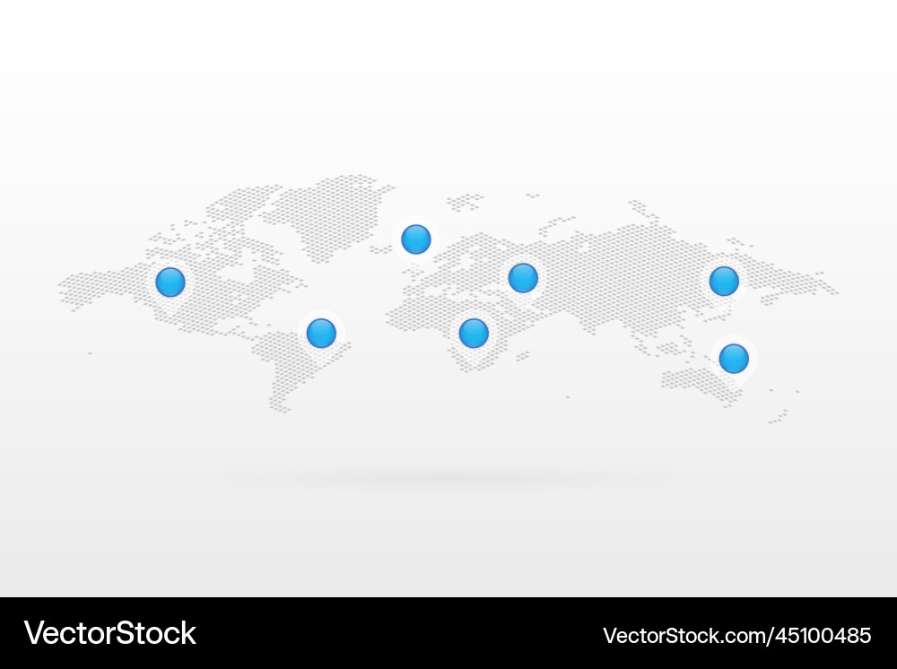 World map infographic symbol with pointers World map infographic symbol with pointers Vector Image