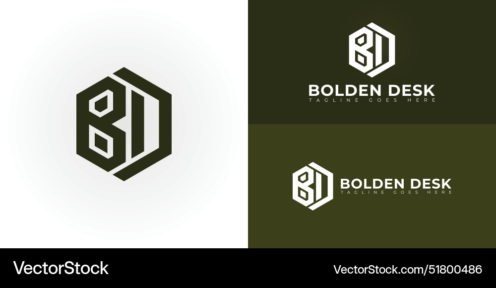 Abstract initial hexagon letters bd or db logo Abstract initial hexagon letters bd or db logo Vector Image