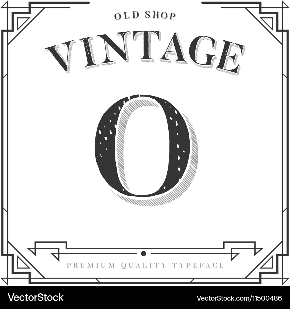 Alphabet font letter with classy stylish frame Vector Image