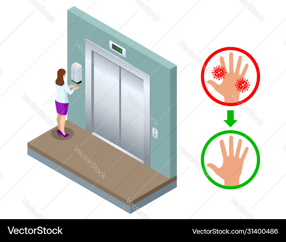 Automatic Hand Sanitizer Dispenser - Covid-19 Prot Vector Image