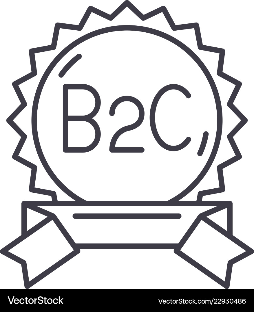 B2c line icon concept linear B2c line icon concept linear vector image