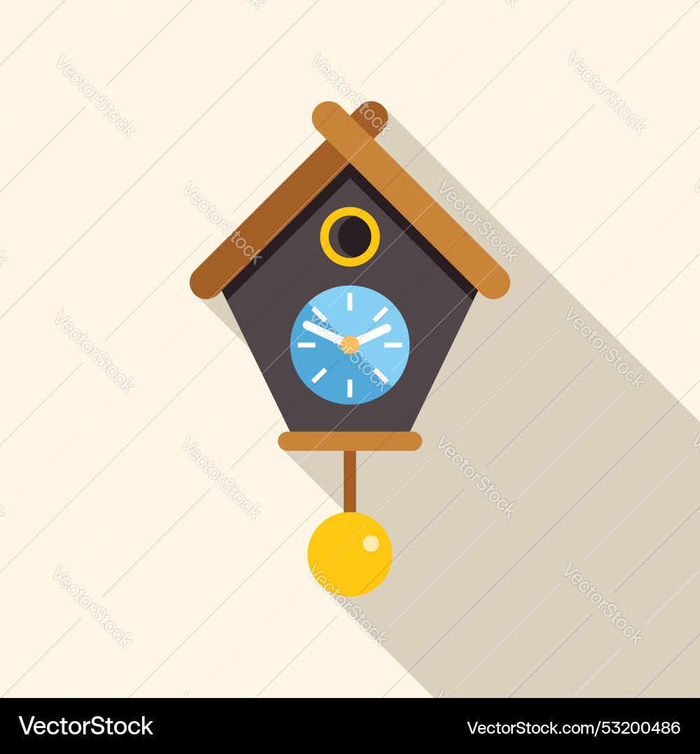 Cuckoo clock displaying time on white background vector image