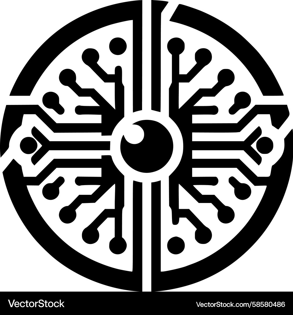 Digital Circuit Core Symbol Vector Image
