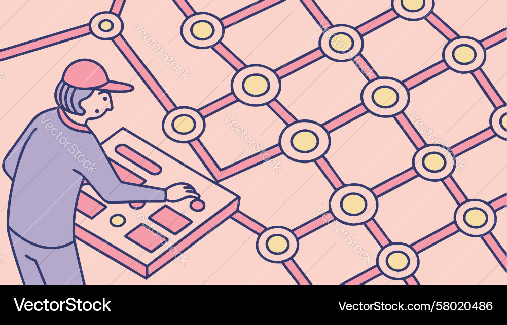 Digital Interface Interaction Vector Image