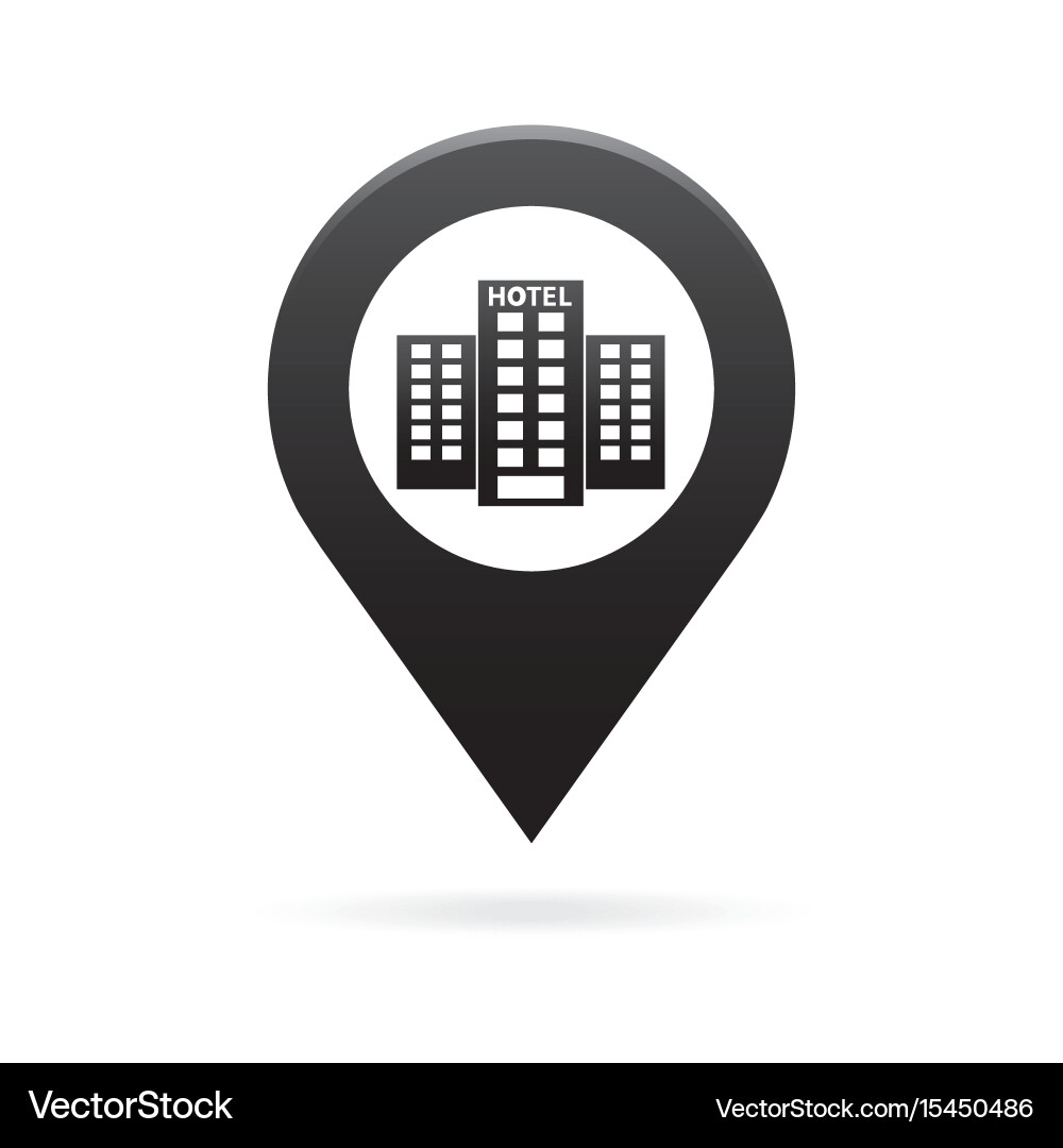 Hotel map pointer icon marker gps location flag Vector Image