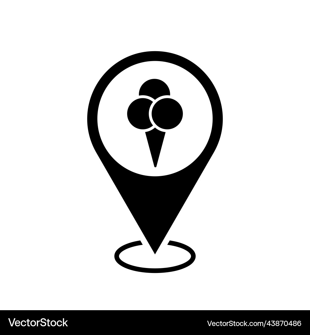 Ice cream station location map pointer Ice cream station location map pointer vector image