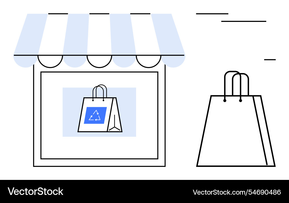 Ökologisches Shopping-Konzept mit Retail Storefront Ökologisches Shopping-Konzept mit Retail Storefront vektorbild