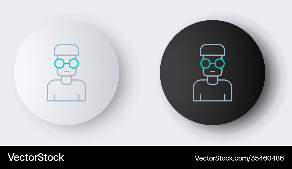 Line nerd geek icon isolated on grey background Line nerd geek icon isolated on grey background vector image