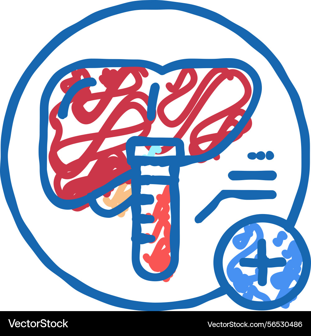 Liver function tests health check icon doodle Vector Image