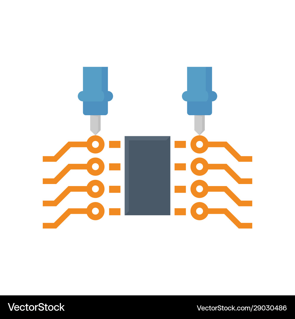 Microchip testing icon Microchip testing icon Vector Image