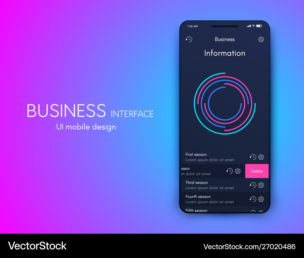 Mobile application interface ui design stock Mobile application interface ui design stock vector image