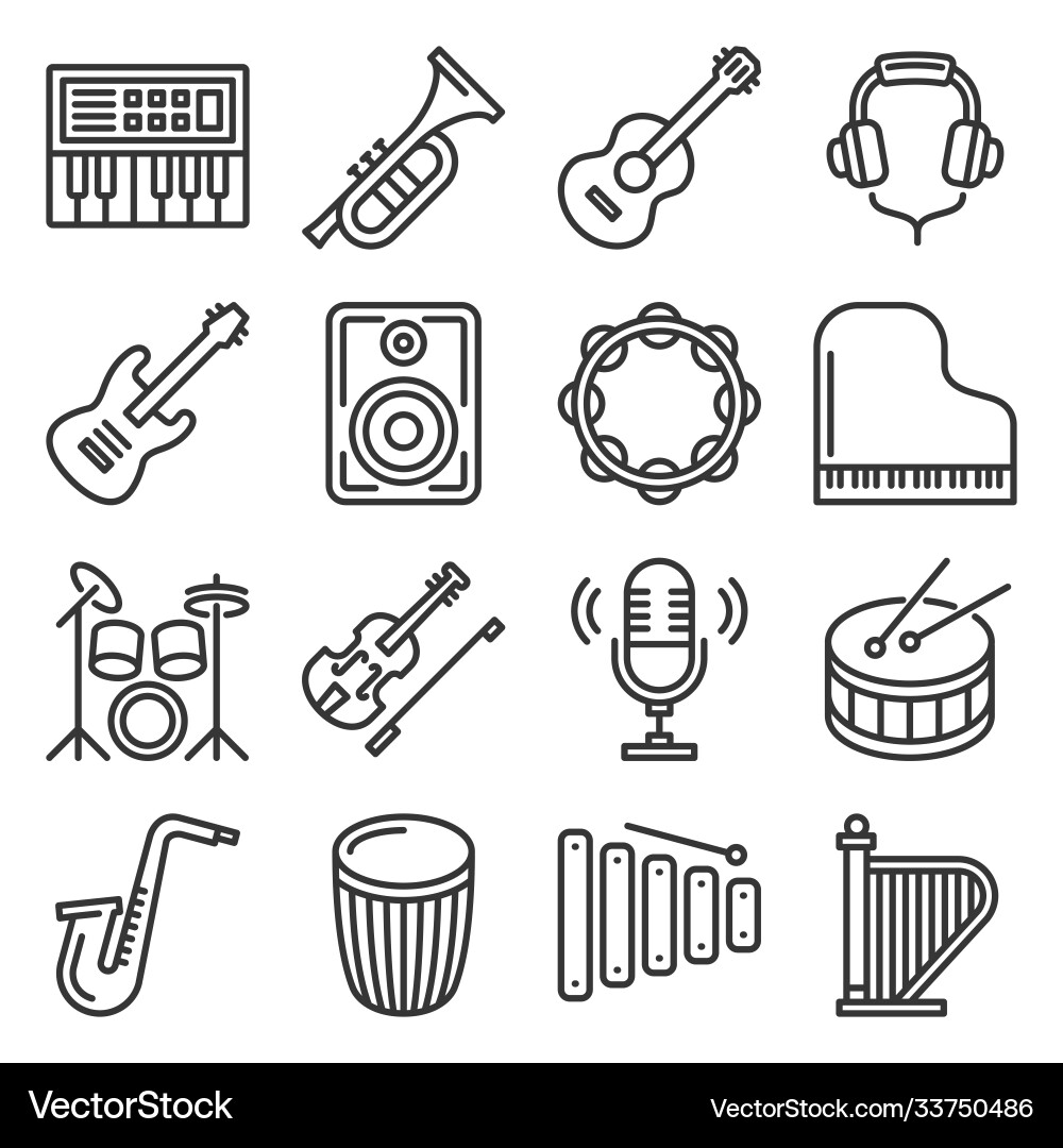 Musical Instruments Icon Set Vector Image