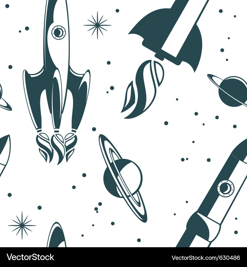 Retro Rocket Pattern Vector Image