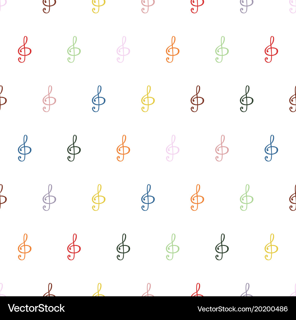 Seamless background pattern in the treble clef Vector Image