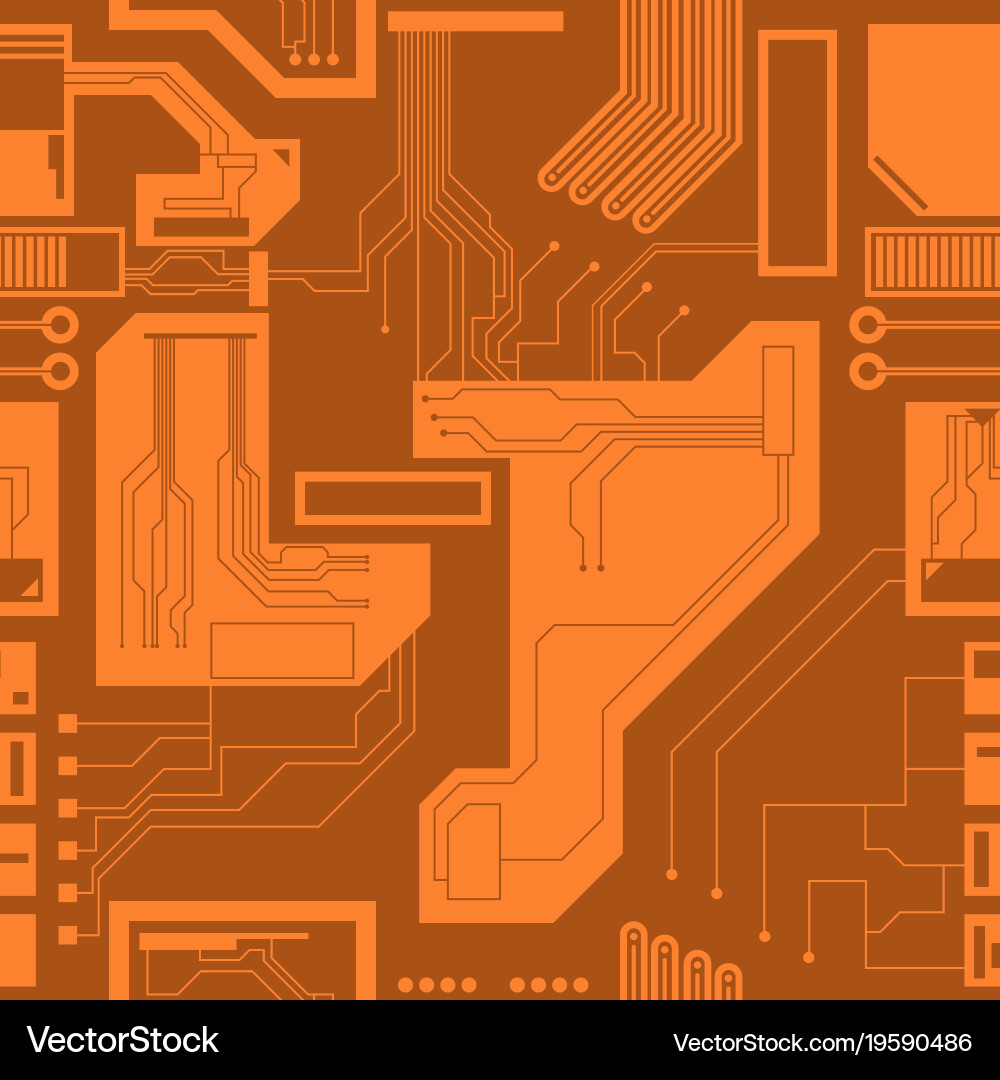 Seamless Circuit Board Pattern Vector Image