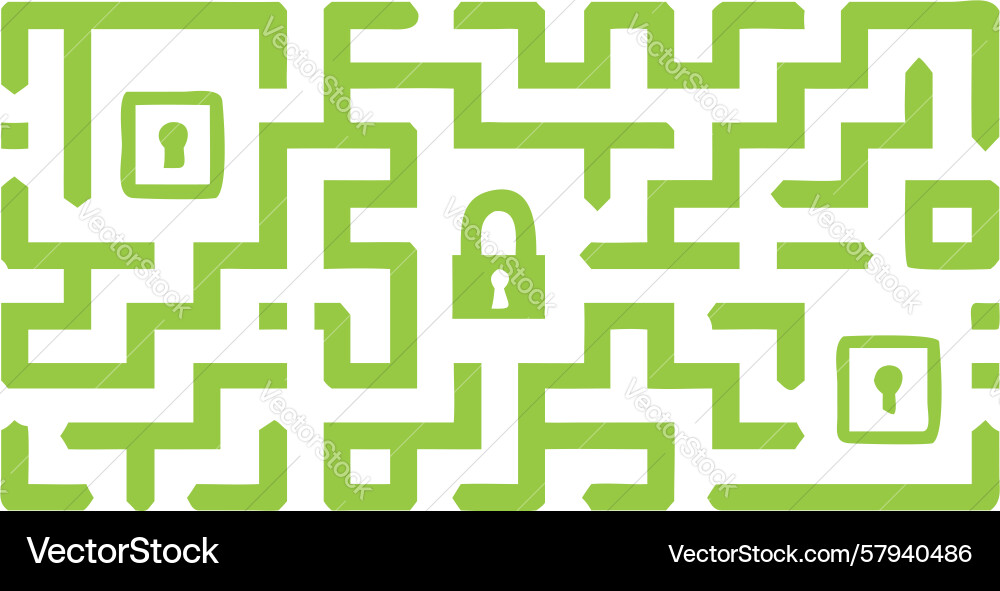 Secure Maze QR Code Vector Image