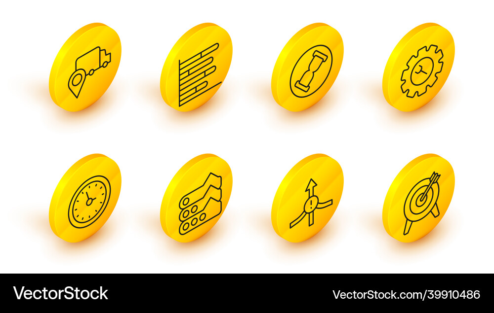 Set line target arrow graph chart diagram Set line target arrow graph chart diagram vector image
