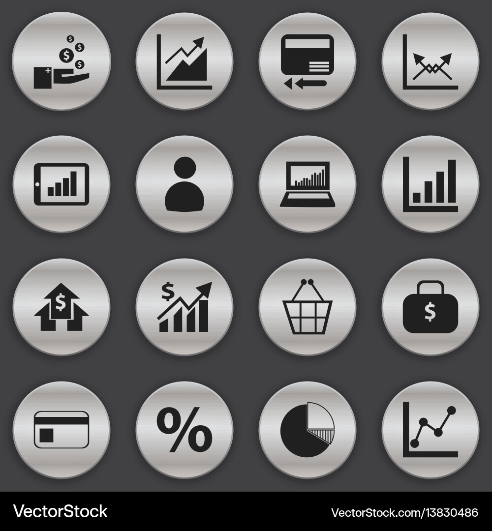 Set of 16 editable statistic icons includes Set of 16 editable statistic icons includes vector image
