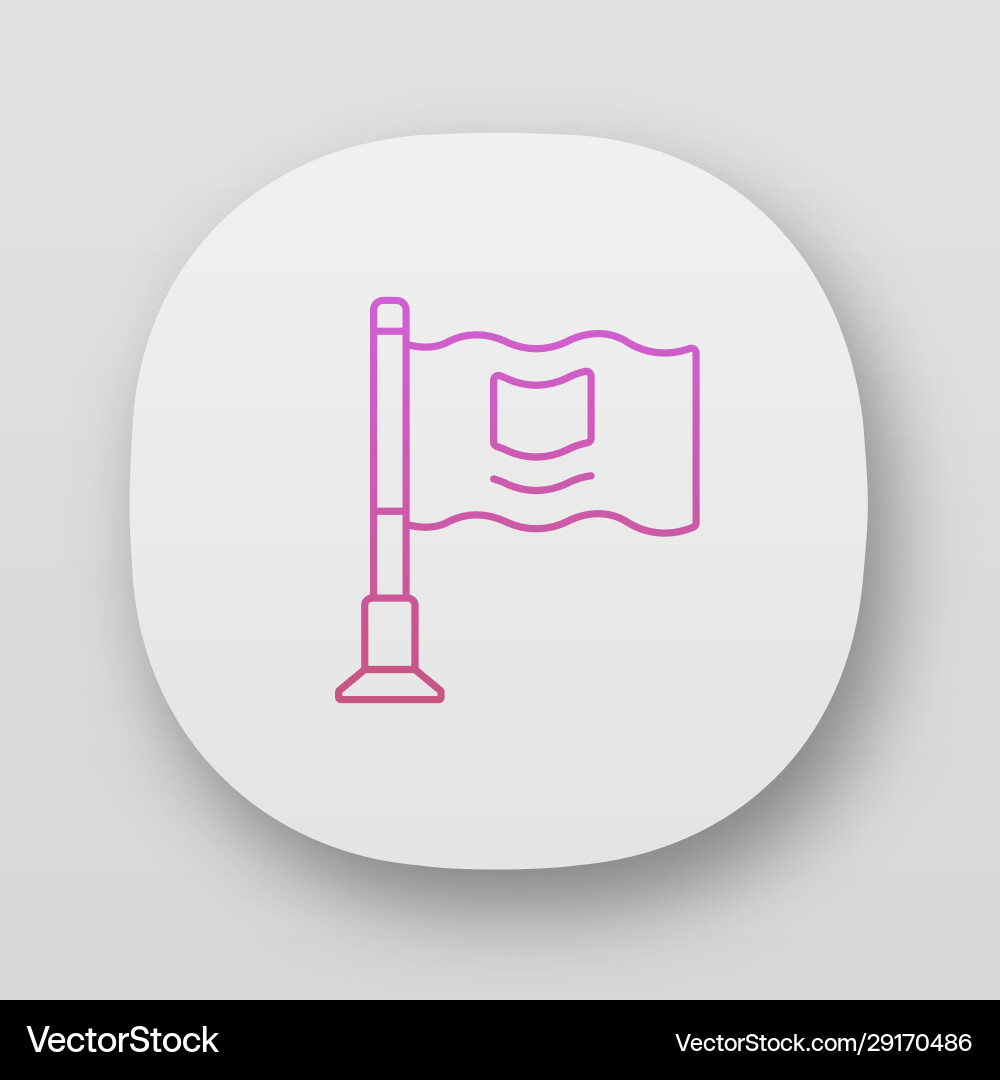 Small waving flag on flagpole app icon uiux user Small waving flag on flagpole app icon uiux user vector image