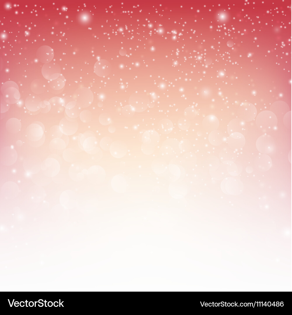 Snow fall with bokeh abstract red background eps10 Vector Image