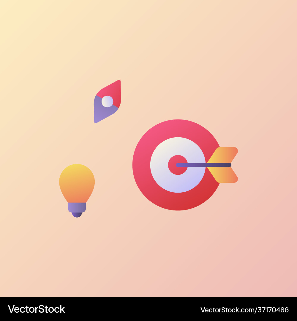 Target icons set collection with smooth style Vector Image