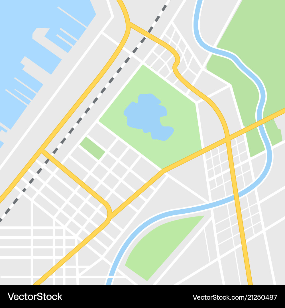 City Map Navigation App - Top View vector image