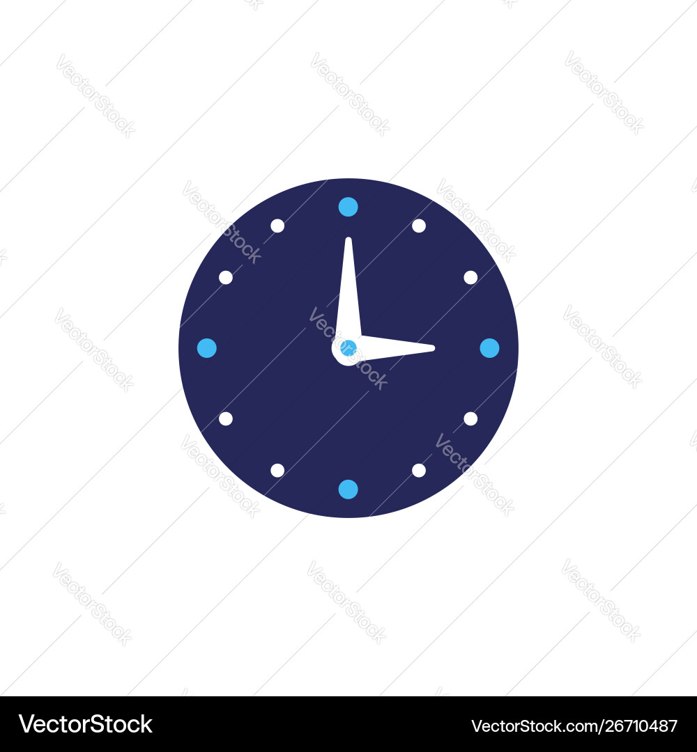Clock icon flat design element watch Clock icon flat design element watch Vector Image