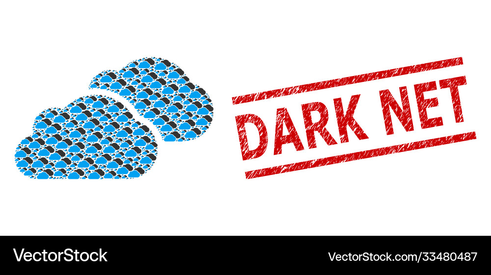 Clouds recursive mosaic items vector image