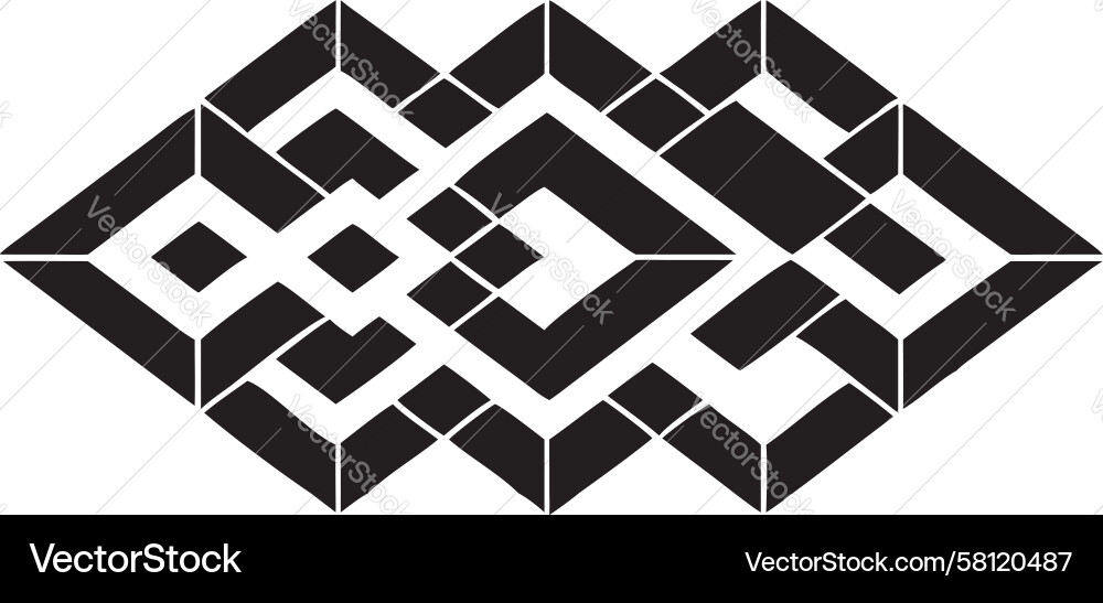 Complex Interlocking Knot Pattern Vector Image