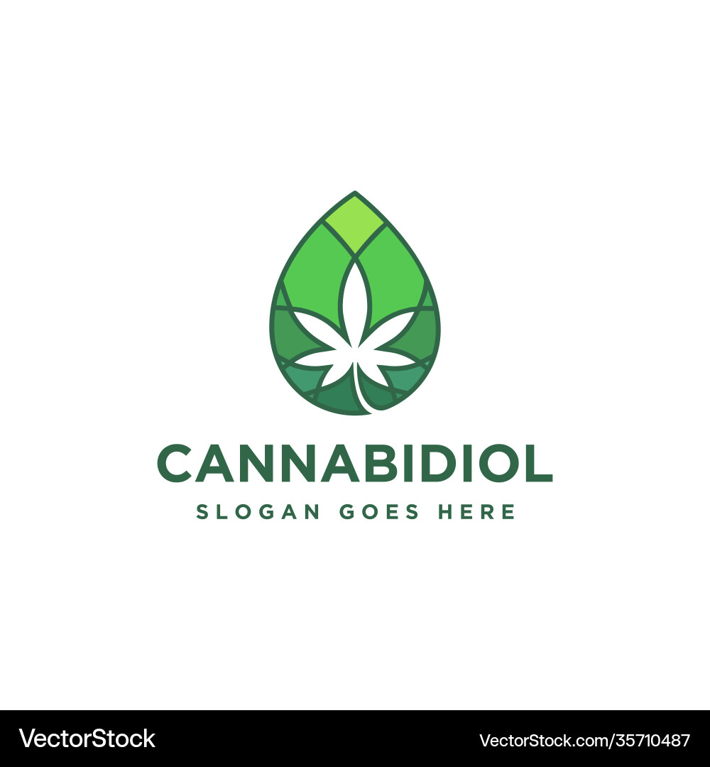 Droplet cannabidiol cannabis cbd logo icon Droplet cannabidiol cannabis cbd logo icon vector image