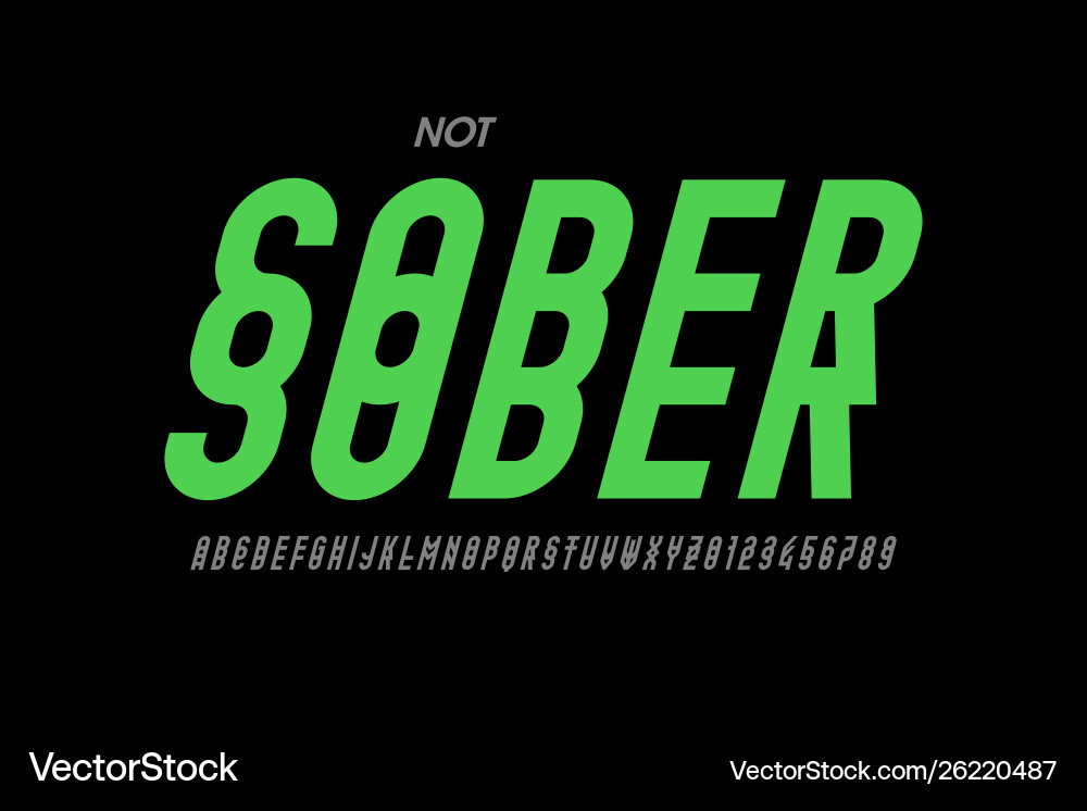 Drunk style font design alphabet letters Drunk style font design alphabet letters vector image