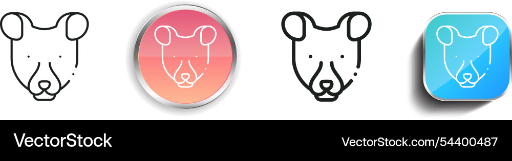 Fossa icon thin linear regular and button style vector image