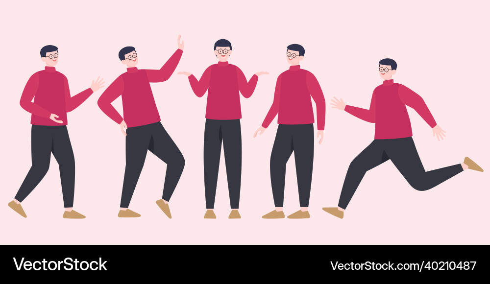 Handsome man constructor in flat style parts Handsome man constructor in flat style parts vector image