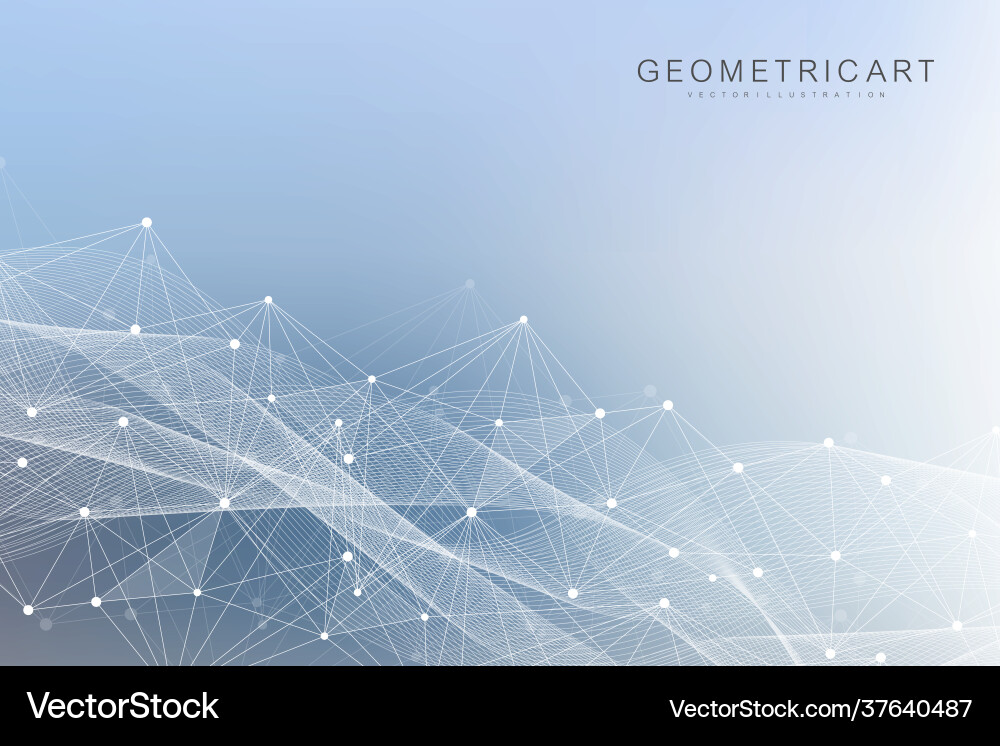 Hexagonal Network Abstract Background Vector Image