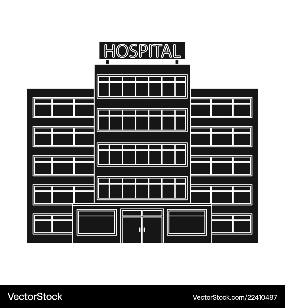 Isolated object of building and front sign set vector image