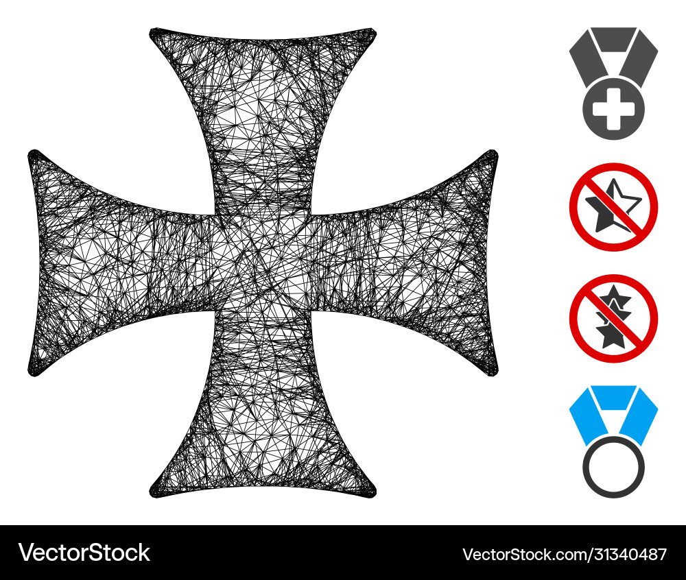 Maltese cross web mesh Maltese cross web mesh vector image