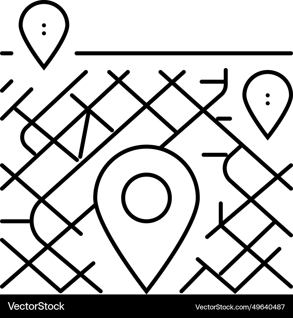 Map pointer place line icon Map pointer place line icon vector image
