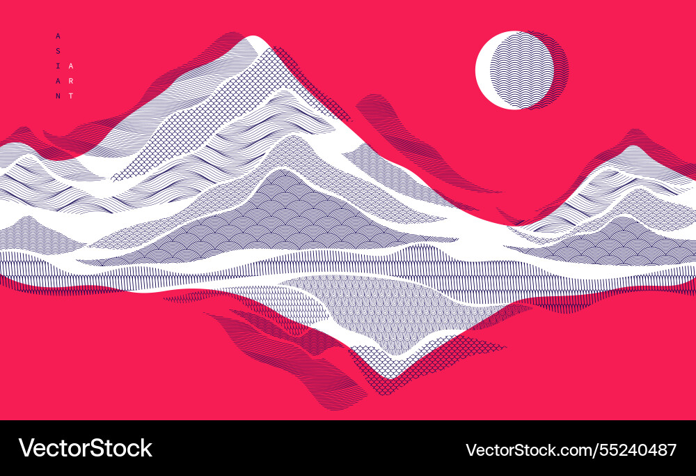 Nature art oriental japanese style abstract Nature art oriental japanese style abstract vector image
