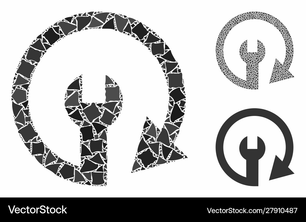 Repeat service composition icon humpy pieces Repeat service composition icon humpy pieces vector image