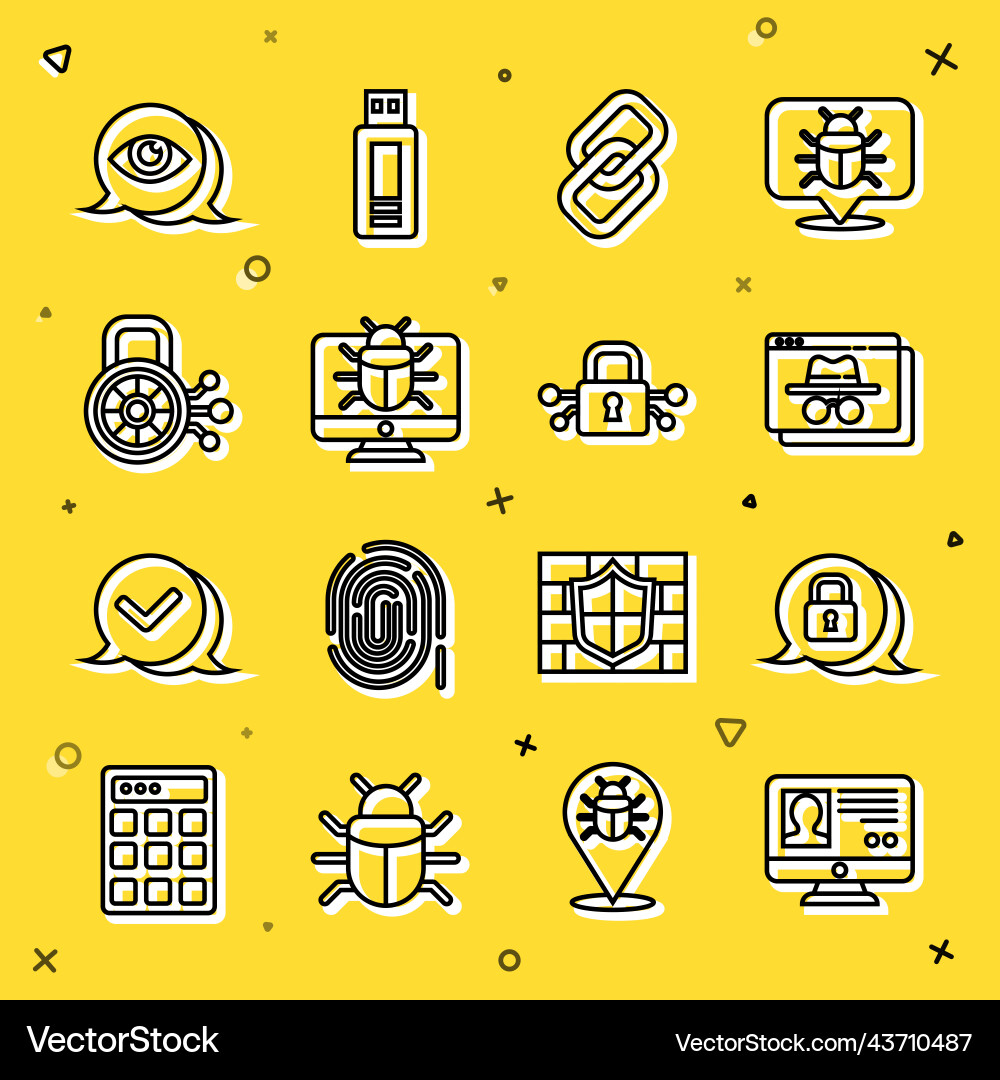 Set line create account screen cyber security Set line create account screen cyber security vector image