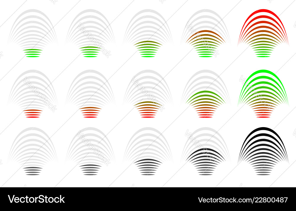 Signal strength progress level indicator Signal strength progress level indicator vector image