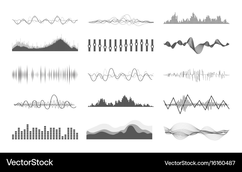 Sound Wave Patterns vector image