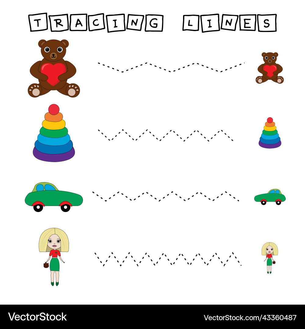 Tracing lines 2 vector image
