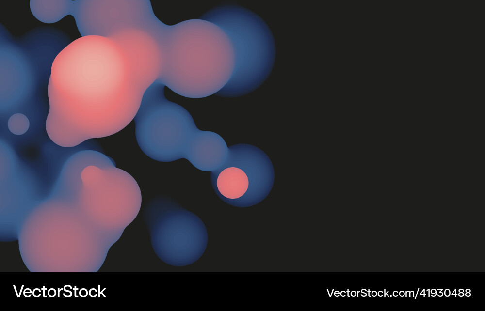 Abstract 3d fluid metaball shape with violet balls Abstract 3d fluid metaball shape with violet balls vector image