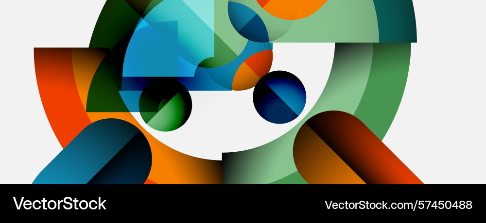 Abstract composition featuring overlapping Vector Image
