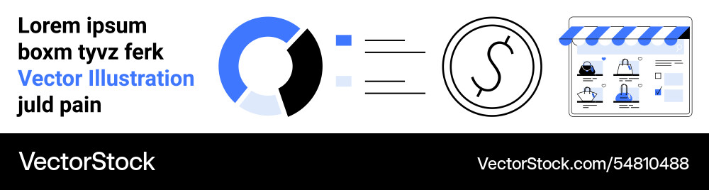 Abstract finance and e-commerce concepts with pie Vector Image