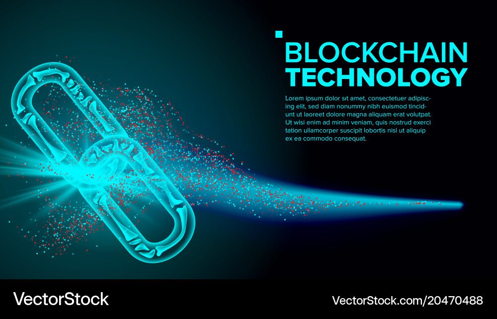 Blockchain link web chain internet vector image
